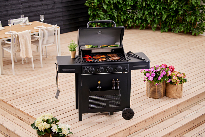 Gasolgrill 4 brännare + 1 bakre brännare 16,9 kW Grillexpert